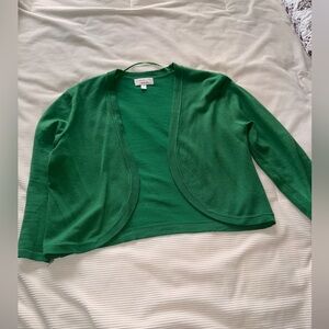 Green Open Front Women's Sweater